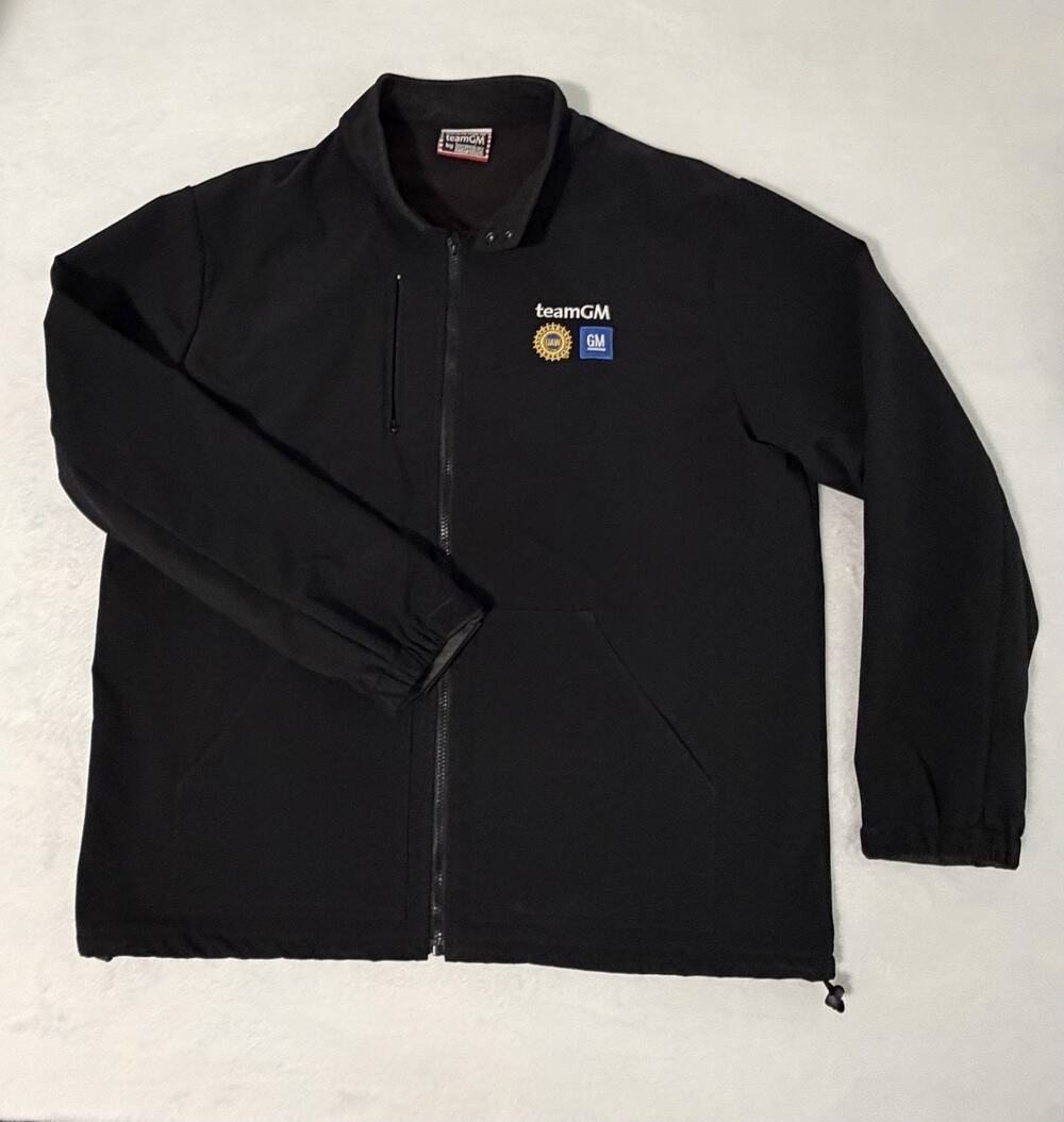 TeamGM UAW GM Union Made Black Softshell Fleece Lined Jacket USA Size XL